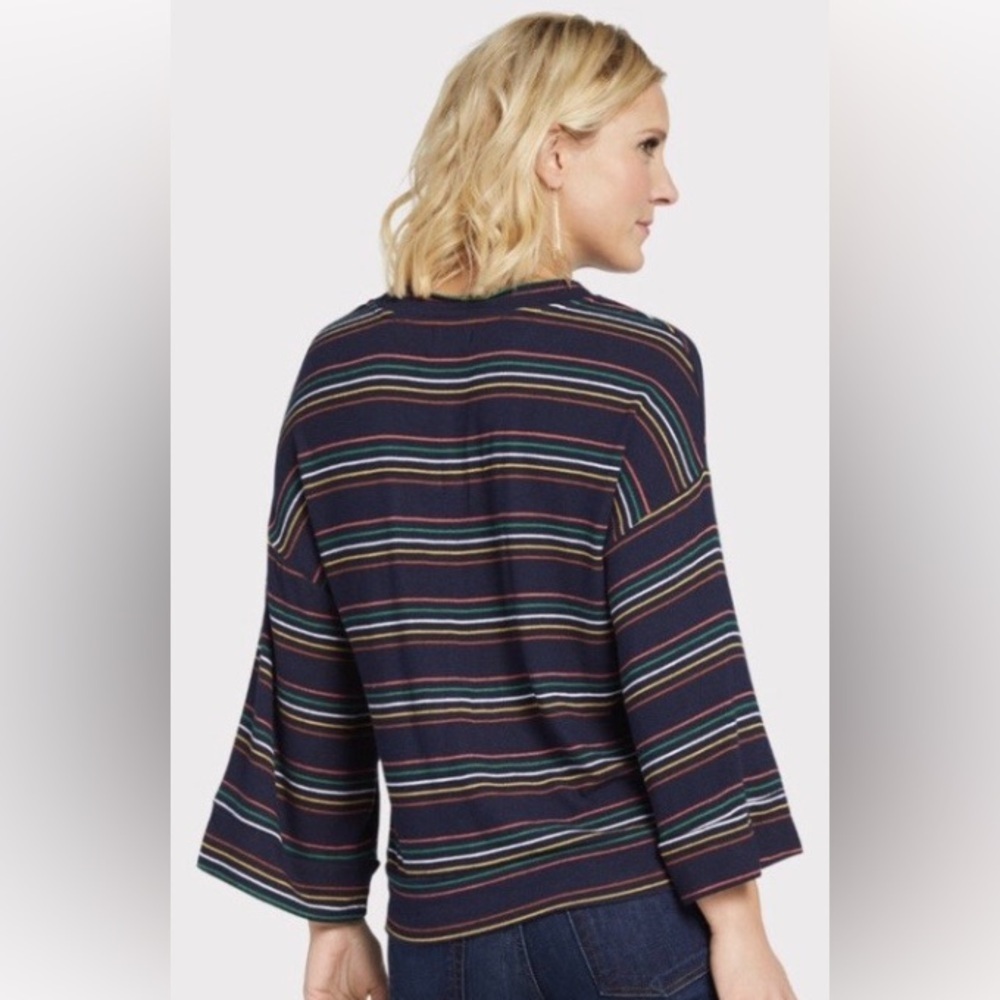 Sundry Navy and Red Striped Sweater
